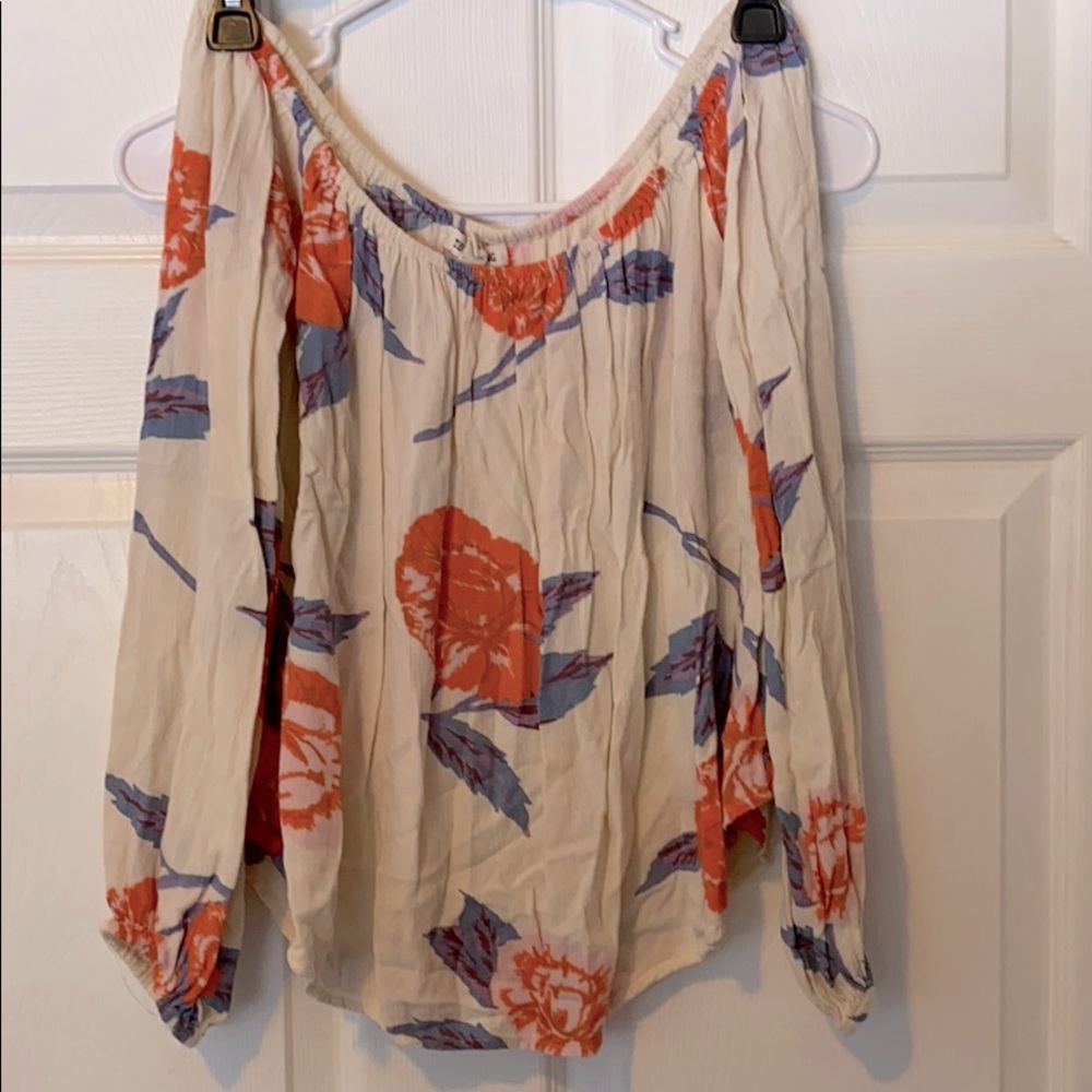 Flowy off-the-shoulder floral top